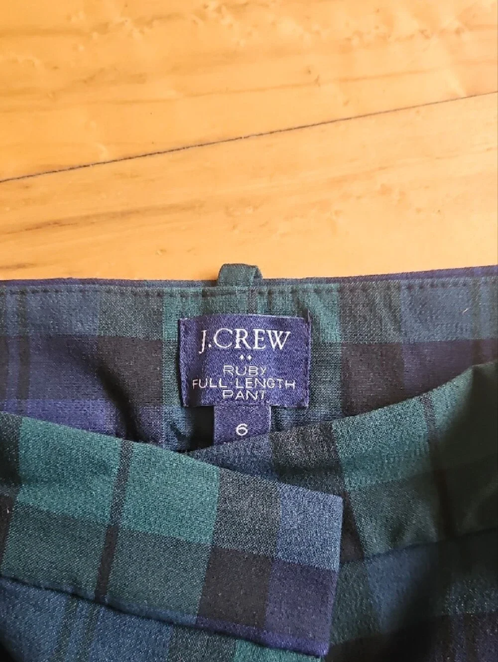 J. Crew Green & Navy Tartan Chinos
